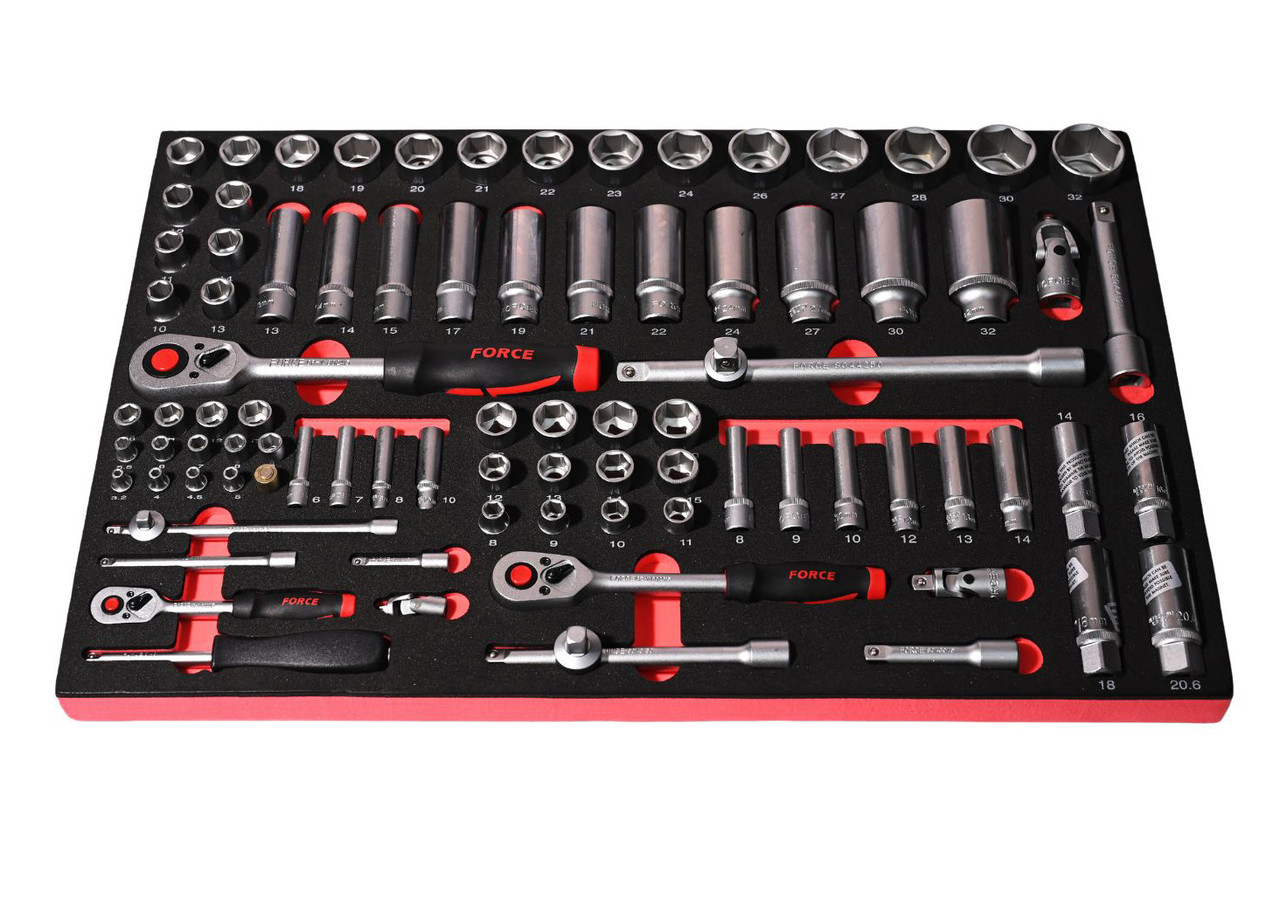 1/4",3/8" и 1/2" Набор инструмента с 6-ти гран. головками  (88пр.) ложемент, фото 1