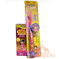 Детская зубная паста со вкусом клубники + щетка (Dant Kanti Junior toothpaste PATANJALI), 80 г.