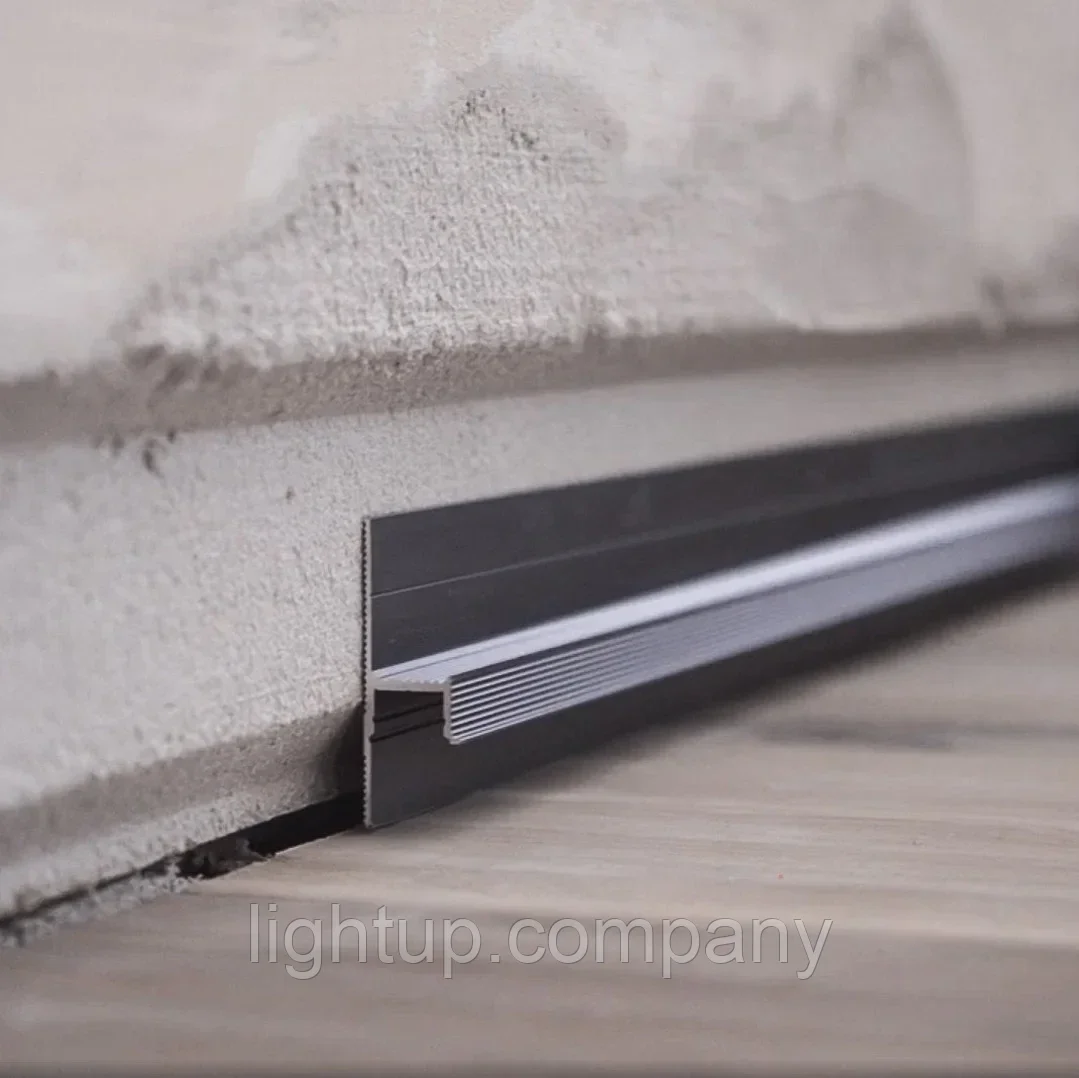 Теневой плинтус скрытого монтажа алюминиевый с подсветкой, фото 1