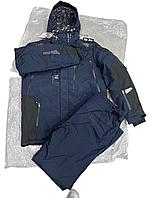 Лыжный зимний костюм Elfners 8803 темно-синий с черной отделкой