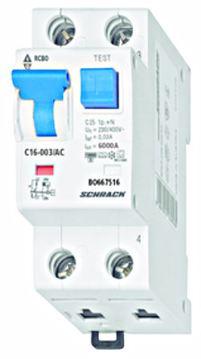 Автоматический выключатель с УЗО 1+нейтраль 16А 30мА