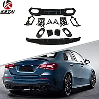 Диффузор заднего бампера на A-Class (W177) 2018-22 дизайн AMG A35 (для Sedan)