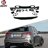 Диффузор заднего бампера на A-Class (W177) 2018-22 дизайн AMG A45 (для Hatchback)