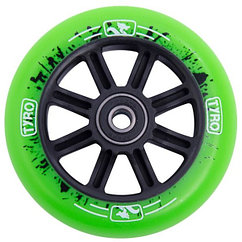 Колесо на трюковой самокат Tyro wheels green 110mm / black flame