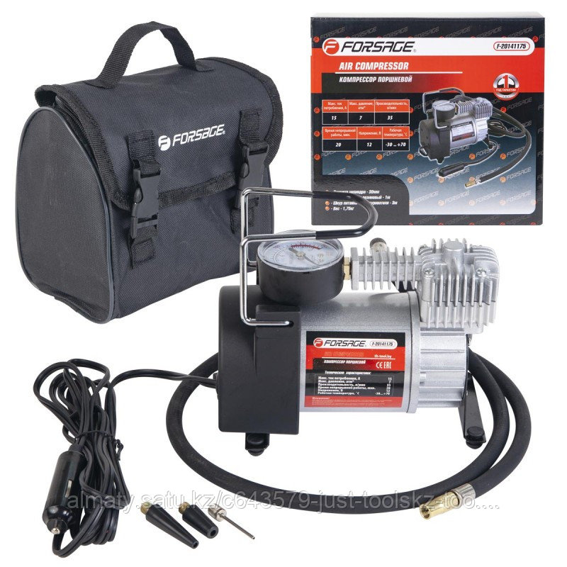 Forsage Компрессор поршневой автомобильный "FORSAGE" (35л/мин, 15А) 12V 30179 F-20141175
