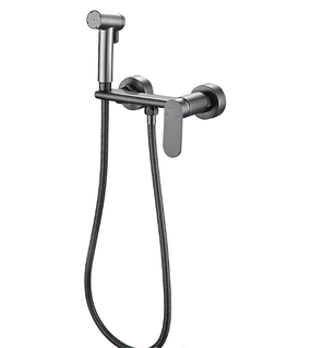 Смеситель с гигиеническим душем HAIBA HB5516-3 Оружейная сталь, фото 1