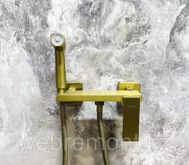 Смеситель с гигиеническим душем HAIBA HB5517-5  Латунь / Цвет Золото