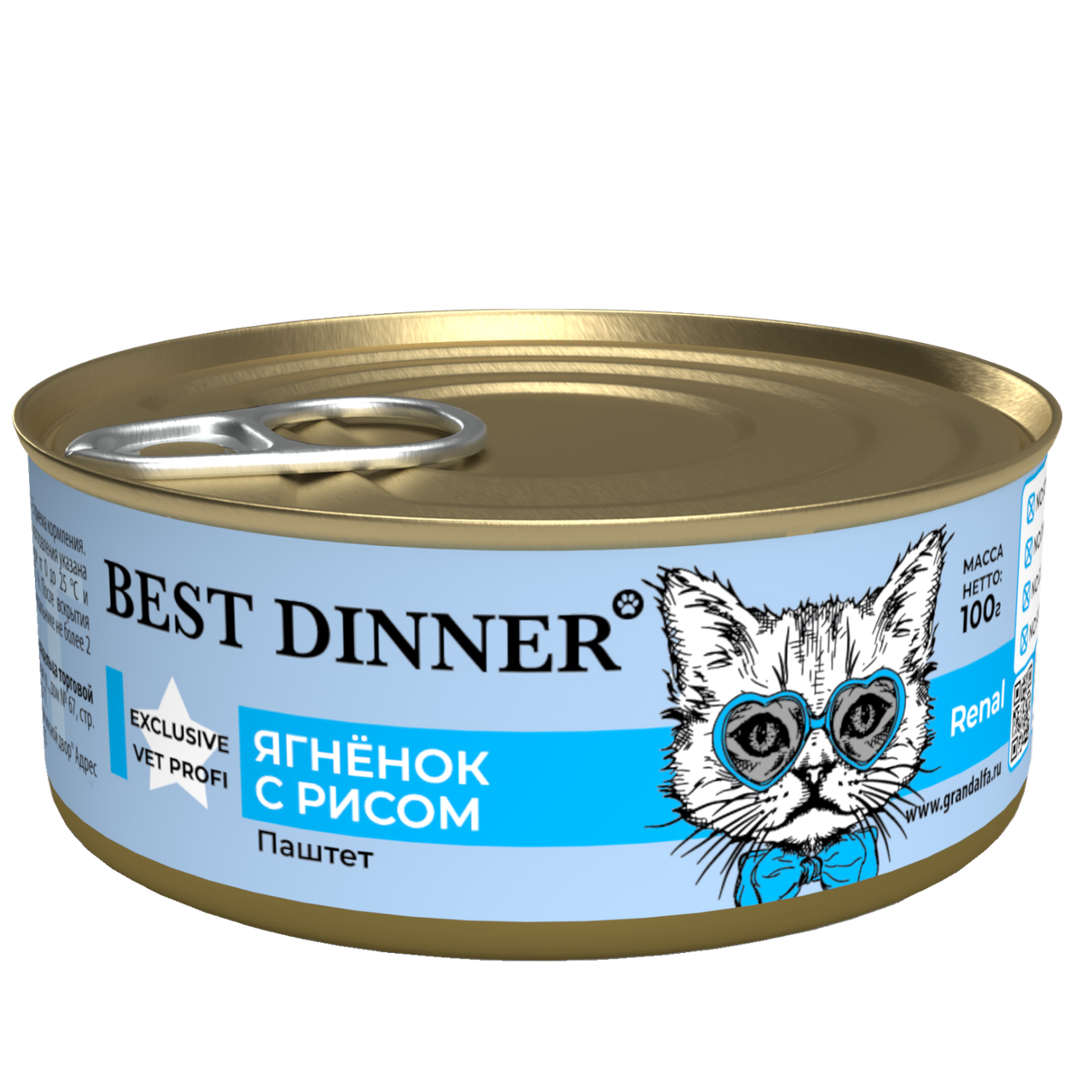 Best Dinner Vet Profi Renal Консервы для кошек и котят (Ягнёнок), 100 г, фото 1