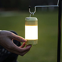 Фонарь 2 в 1 подвесной с индикатором заряда бежево зеленый 2440-YD