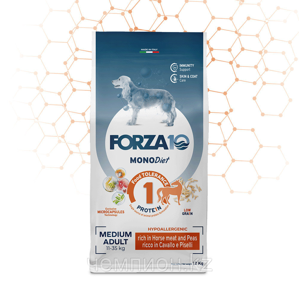709393 Forza10 Medium Diet Low Grain Cavallo/ piselli, Форца10 корм для собак конина/горох, 12кг