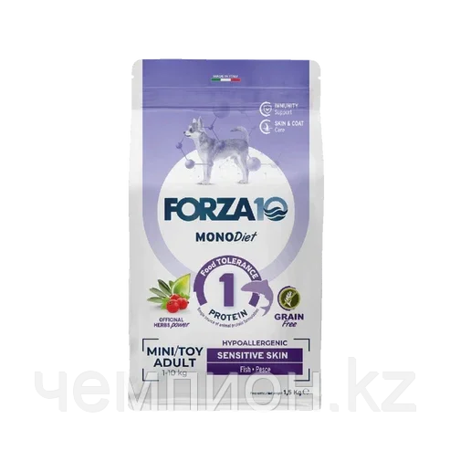 713444 Forza10 Mini&Toy Adult SensitiveSkin, корм для мини собак с чувствительной кожей, уп.1,5кг