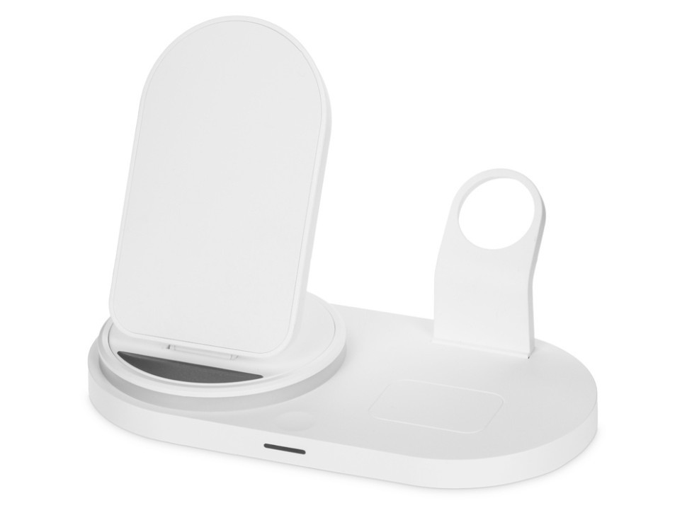 Складная зарядная станция с беспроводной зарядкой Flashport, 15 Вт, белый (Р), фото 1