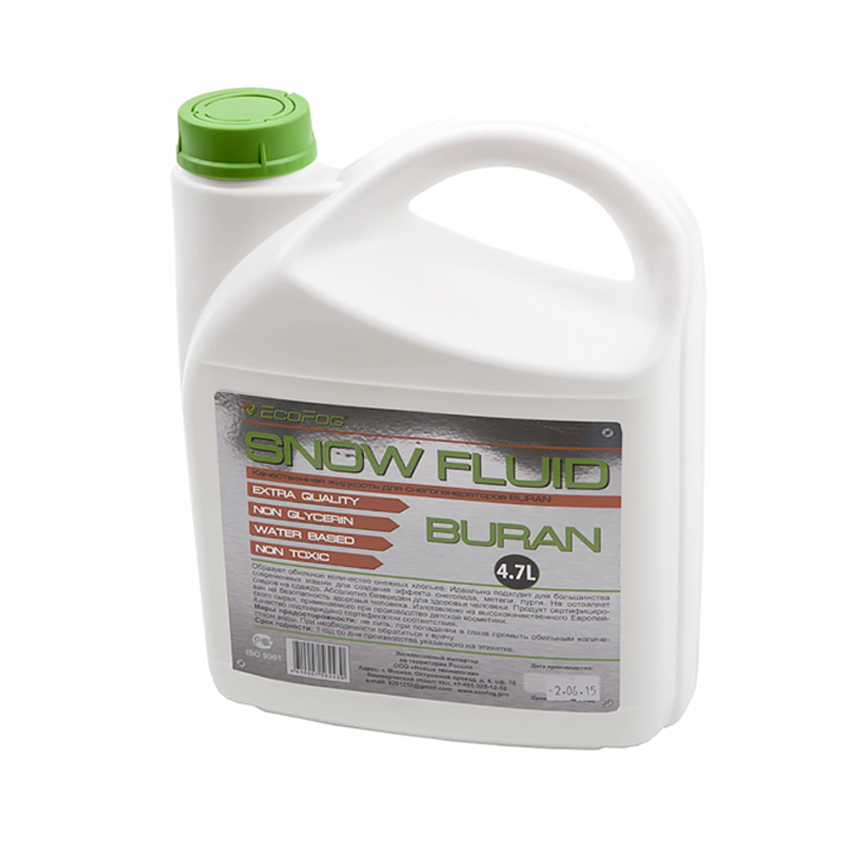 Жидкость для генераторов снега EcoFog Snow fluid buran 4.7 л, фото 1