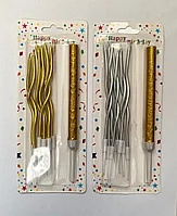 Крученые свечи для торта с фейрверком, 6 шт