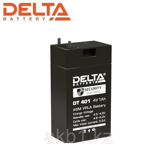 Аккумулятор Delta DT 401 (4V / 1Ah | Длина, мм 35 | Ширина, мм 22 | Высота, мм 64)