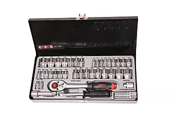 3/8" Набор инструмента с 12-ти гран. головками (39пр.) метрич+дюйм.