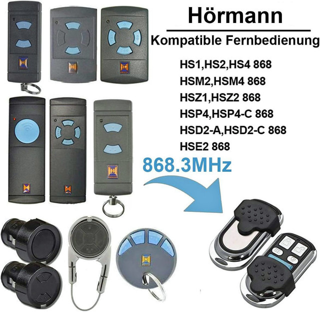 Пульт Hormann с голубыми кнопками HS HSM HSE HSZ HSP HSD 868MHz