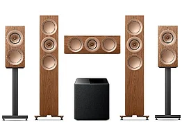 Комплект акустики "Премиум" KEF R Meta Орех для домашнего кинотеатра 5.1