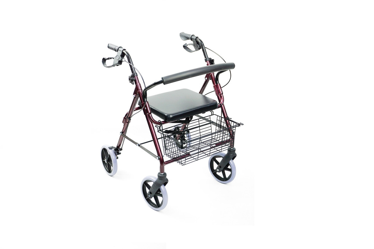 Ходунки-роллатор FS965LH, с сиденьем и корзиной для вещей