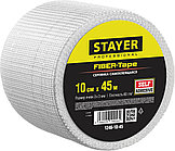 STAYER FIBER-Tape, 10 см х 45 м, 3 х 3 мм, самоклеящаяся серпянка, Professional (1246-10-45)