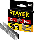 STAYER тип 53 (A/10/JT21), 14 мм, 1000 шт, калибр 23GA, скобы для степлера, Professional (3159-14)