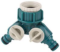 RACO ORIGINAL, 3/4 - 1 , двухканальный, с внутренней резьбой, из ABS пластика, поливочный распределитель