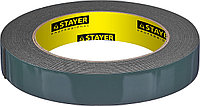 STAYER 19 мм, 5 м, черная, на вспененной основе, двухсторонняя клейкая лента, Professional (12233-19-05)