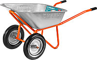 СИБИН СТ-22, 110 л, 200 кг, двухколесная, пневматические колеса, строительная тачка (39905)