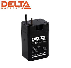 Аккумулятор Delta DT 4003 (4V / 0.3Ah | Длина, мм 35 | Ширина, мм 22 | Высота, мм 64)