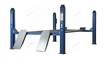 Подъемник четырехстоечный 4.5 т, без траверсы, 380 В, синий