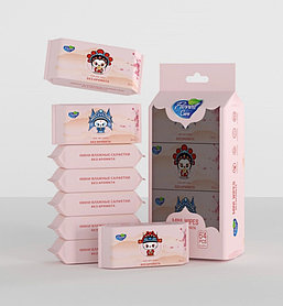 Детские влажные салфетки Flovell Care Mini Wet Wipes 64 шт