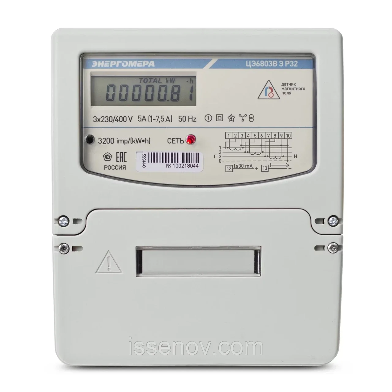Счетчик электроэнергии трехфазный однотарифный с ЖКИ ЦЭ 6803В 1-7.5А, фото 1