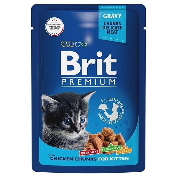 Brit Premium (Брит) Влажный корм для котят Цыпленок в соусе, 85 г, фото 1