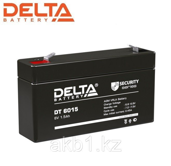 Аккумулятор Delta DT 6015 (6V / 1.5Ah | Длина, мм 97 | Ширина, мм 24 | Высота, мм 52)