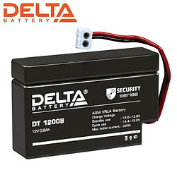Аккумулятор Delta DT 12008 (T9) (12V / 0.8Ah | Длина, мм 97 | Ширина, мм 25 | Высота, мм 63)