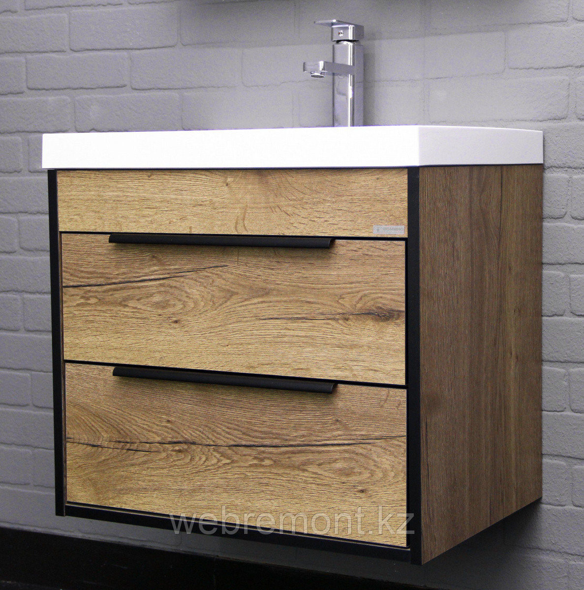 Тумба с раковиной"Bazis 60 ALFA" подвесная с 2 ящиками ДОМИНО