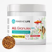 Корм для рыб Marine Life ALL Granule Mini для декоративных банка 250 мл/110 г