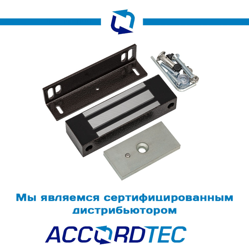 Электромагнитный замок AccordTec ML-300KВ с уголком
