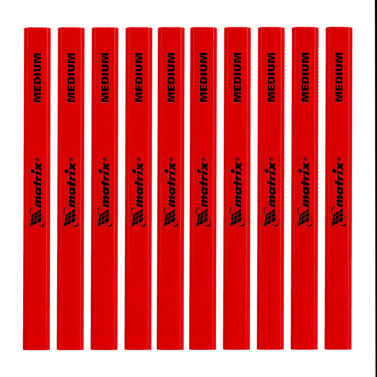 Набор карандашей малярных прямоугольных с точилкой в тубе, 175 мм, 10 шт Matrix