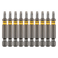 Бита TX 10х50, сталь S2, шестигранный профиль, 10 шт. Е 6,3 Denzel