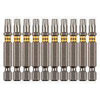 Бита TX 30х50, сталь S2, шестигранный профиль, 10 шт. Е 6,3 Denzel