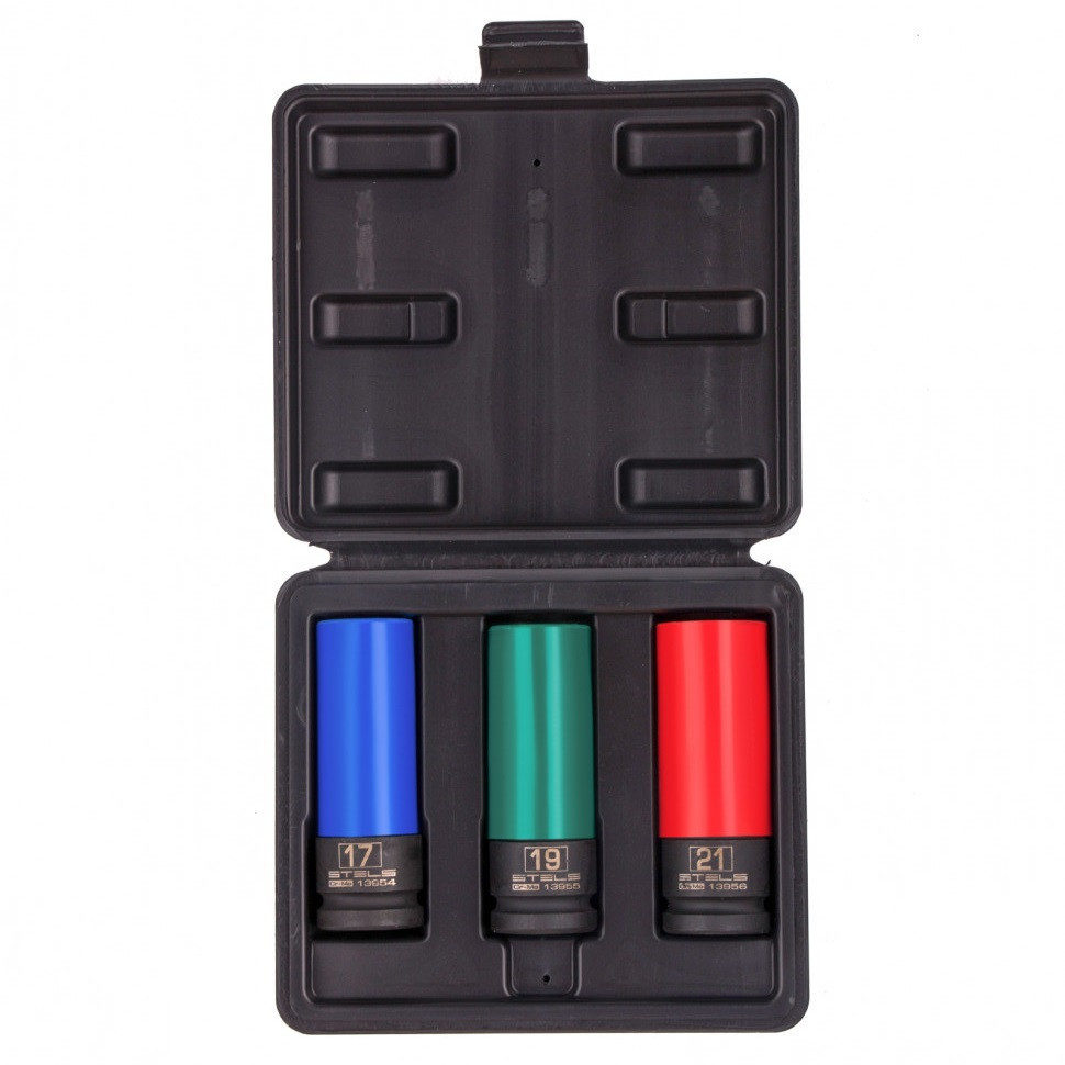 Набор головок ударных 6-гранных удлиненных для колесных дисков (17,19 ...