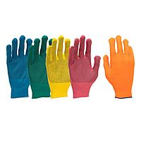 Перчатки в наборе, 5 пар, цвета в ассортименте, ПВХ точка, L, Россия// Palisad