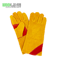 Краги спилковые утеплённые желтые (12/120)