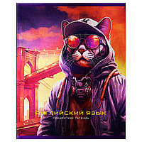 Тетрадь предметная 48л. BG "Мир будущего" - Английский язык, металлизированный картон