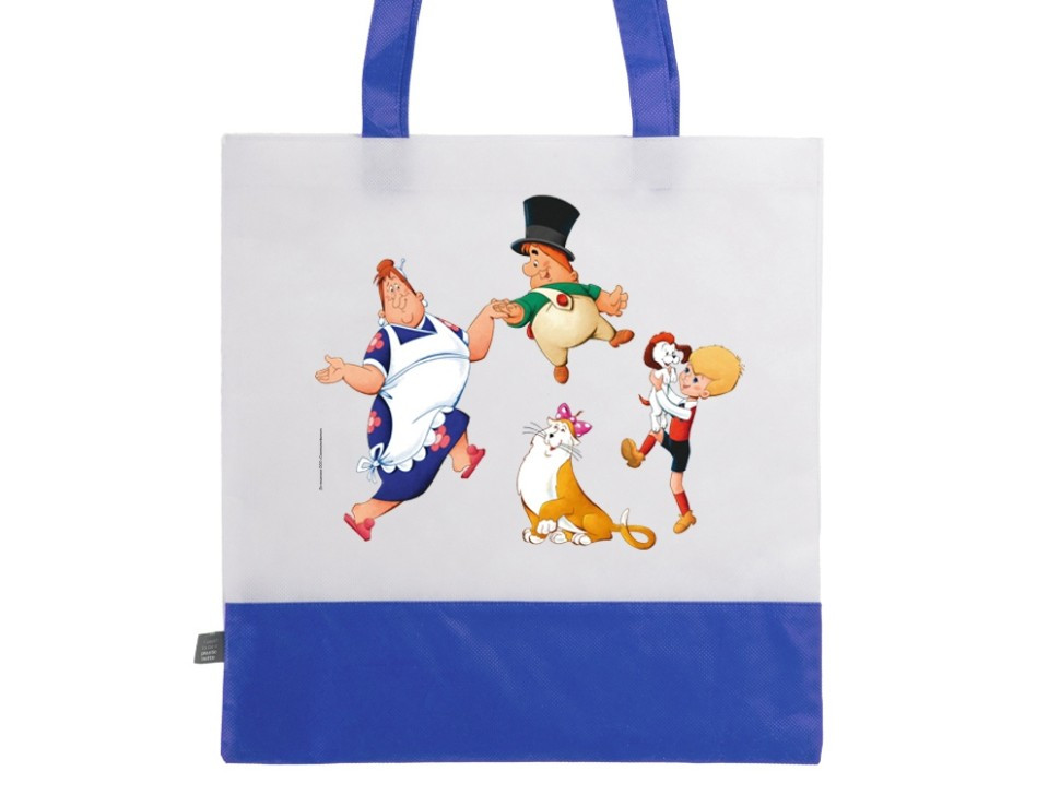 Сумка-шоппер двухцветная из нетканого RPET Карлсон, синий, фото 1