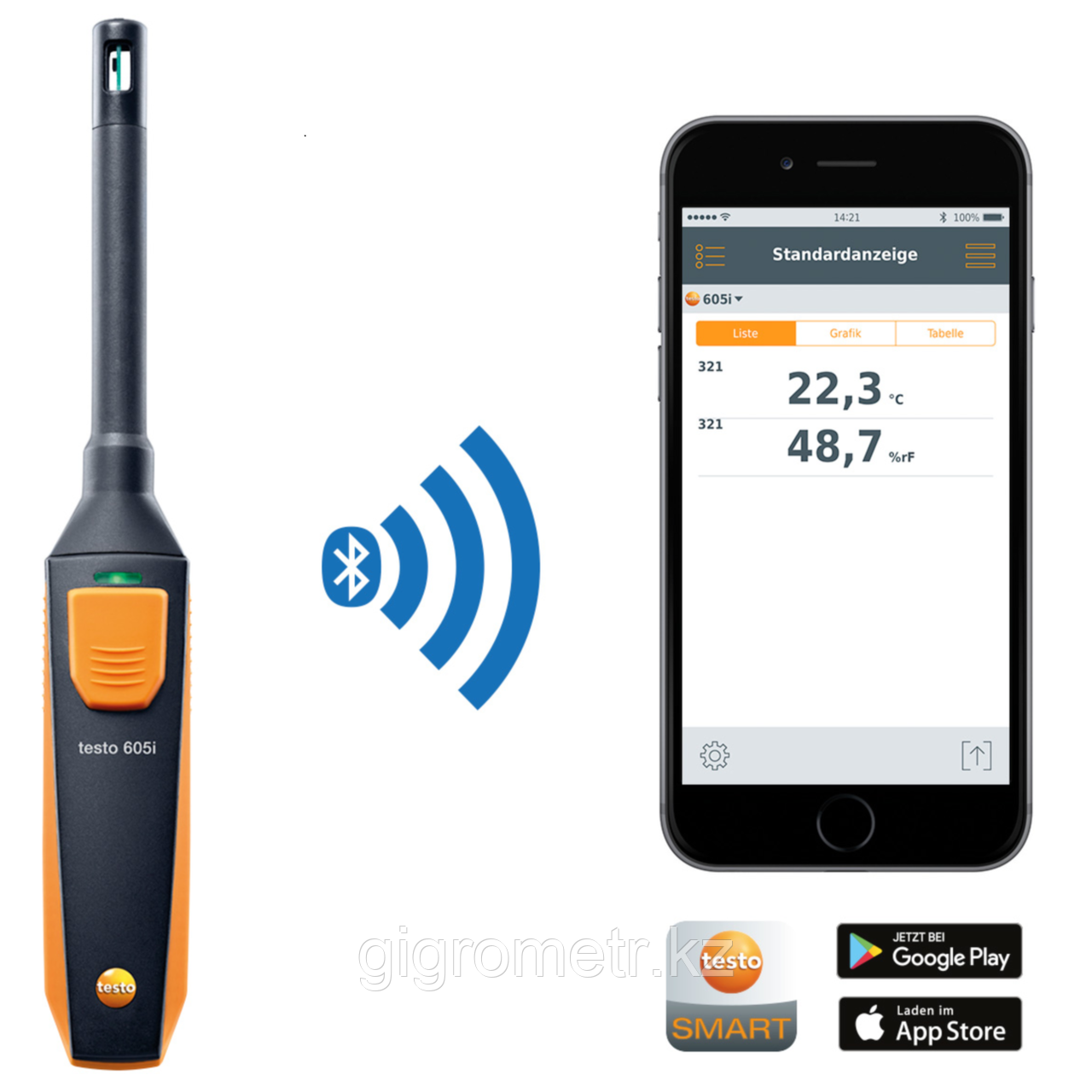 Testo 605i Смарт термогигрометр с Bluetooth   (0560 2605 02), фото 1