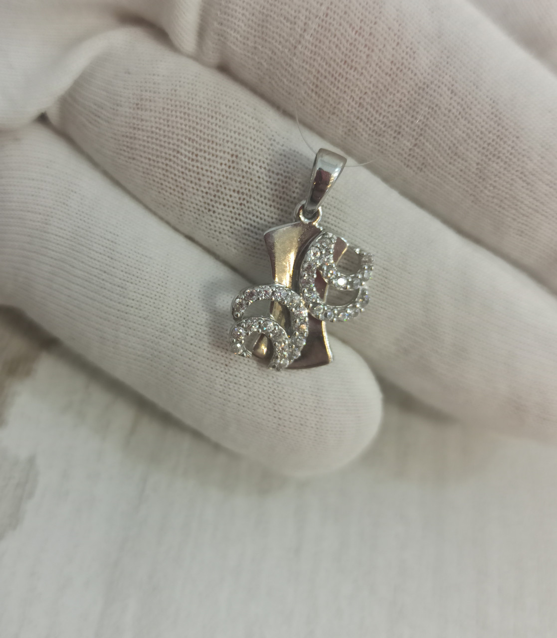 Подвеска / цирконий / 2,2*1 см ( пр. Абая 141 ), фото 1