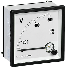 Вольтметр аналоговый Э47 600В 72х72мм класс точности 1.5 IEK
