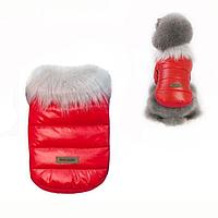 Пальто Уют зимнее с меховым воротником 40 см 2ХL красное 22117-2ХЛ